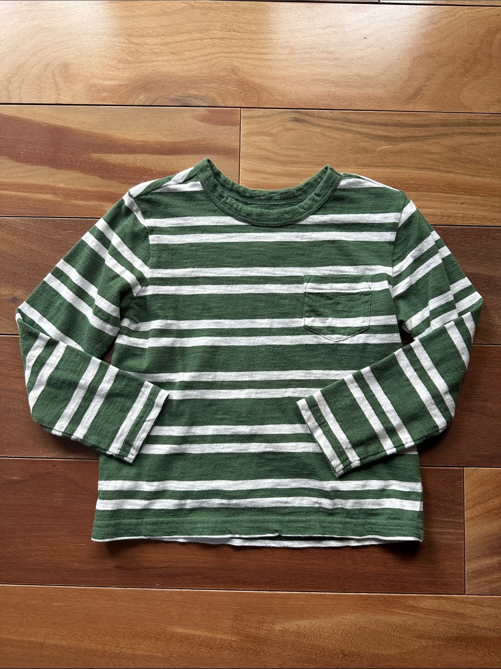 Primary Green and White Striped Long-Sleeve Tee 4
